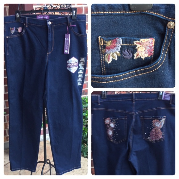 gloria vanderbilt jeans with embellished pockets